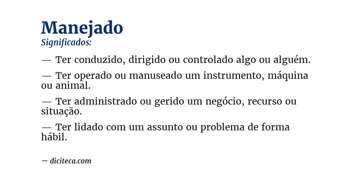 Significado de manejado
