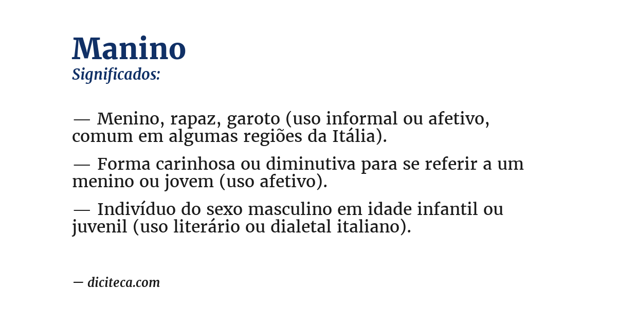 Significado de manino