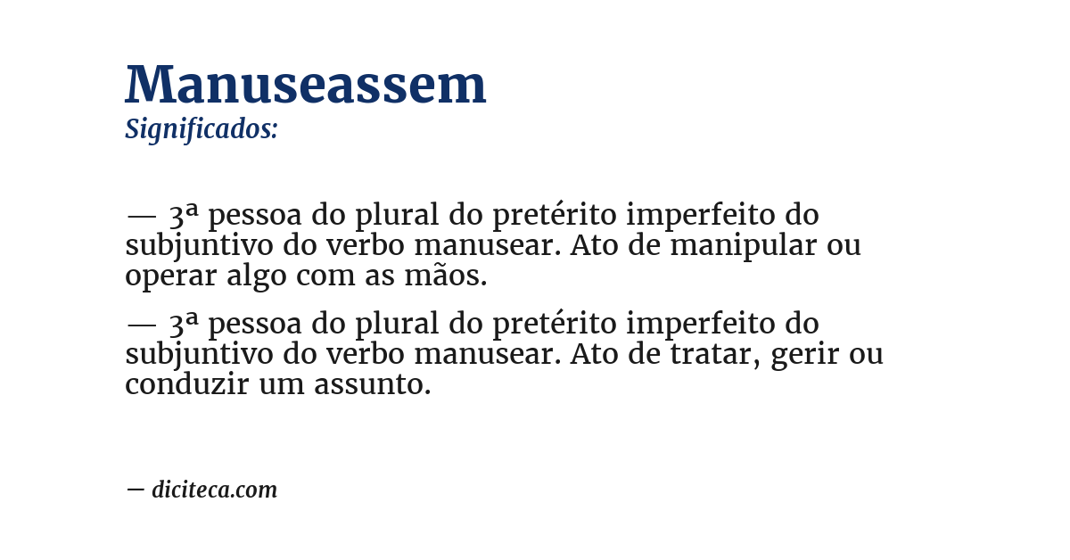Significado de manuseassem