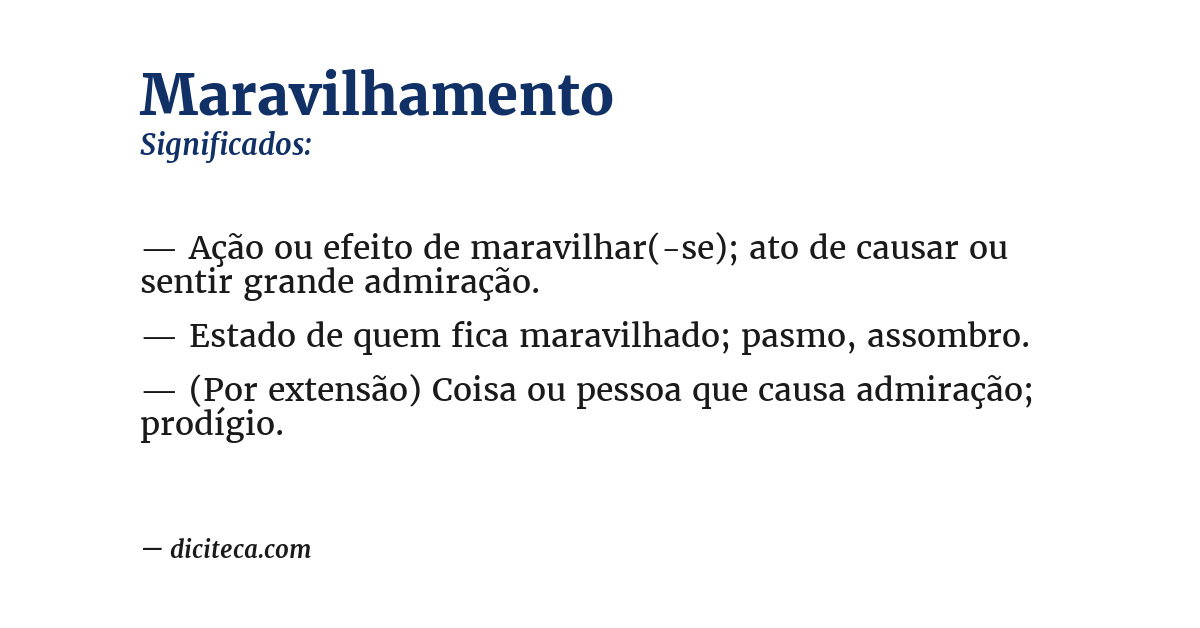 Significado de maravilhamento
