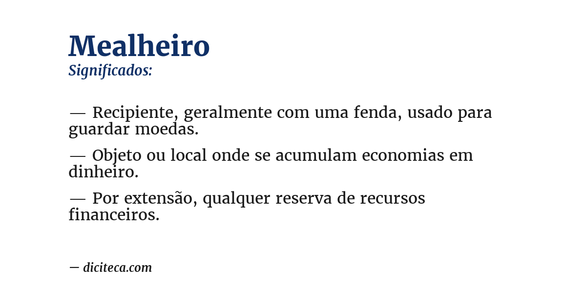 Significado de mealheiro