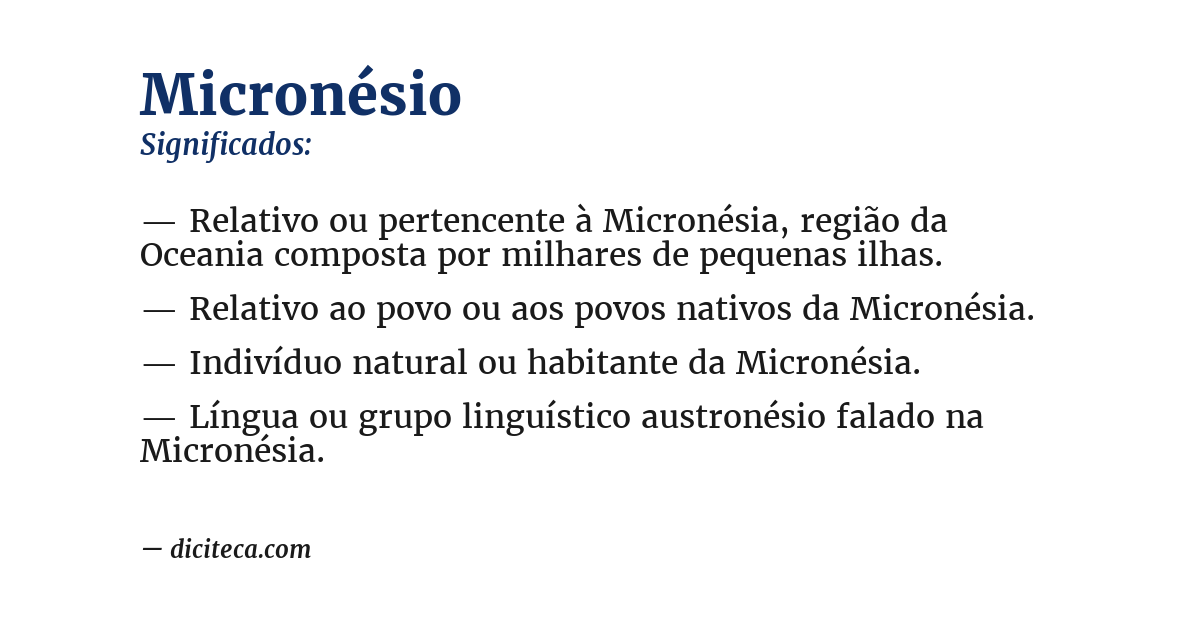 Significado de micronésio