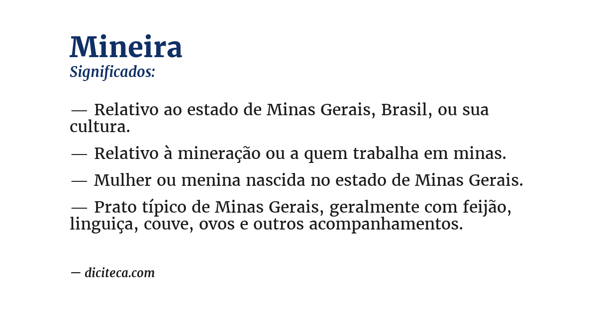 Significado de mineira