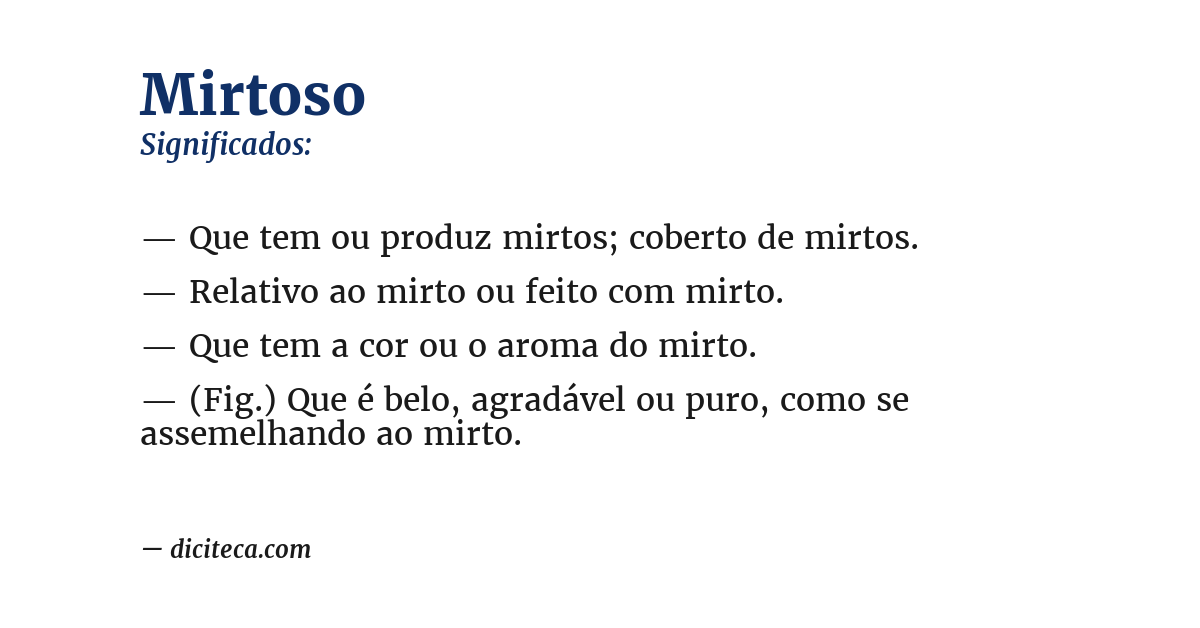 Significado de mirtoso