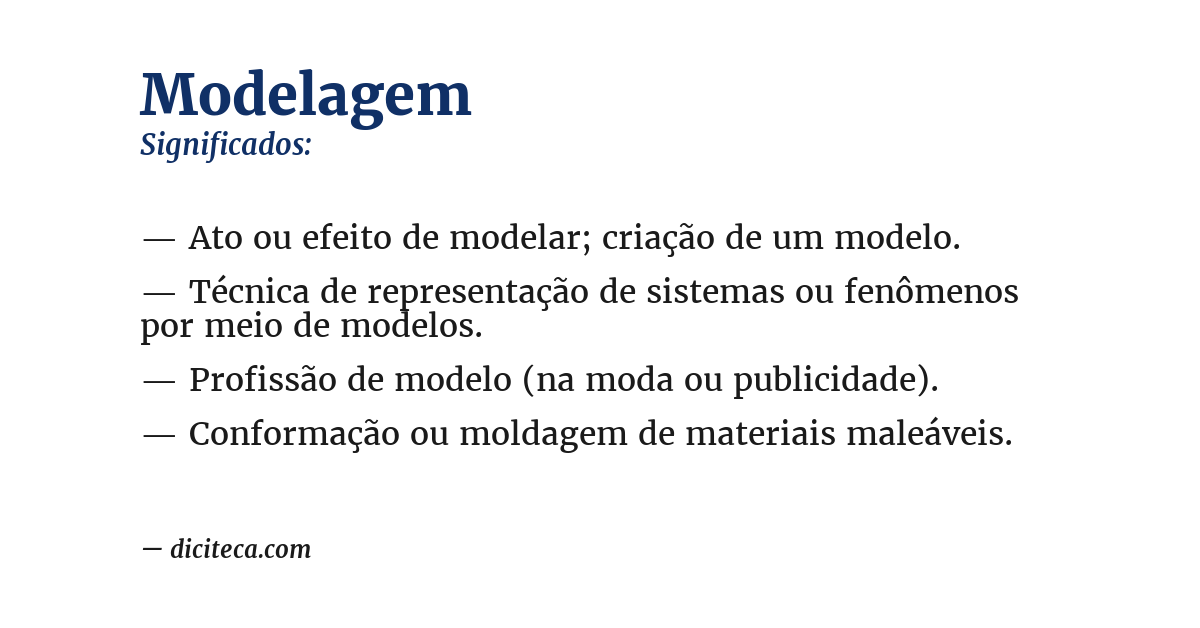 Significado de modelagem