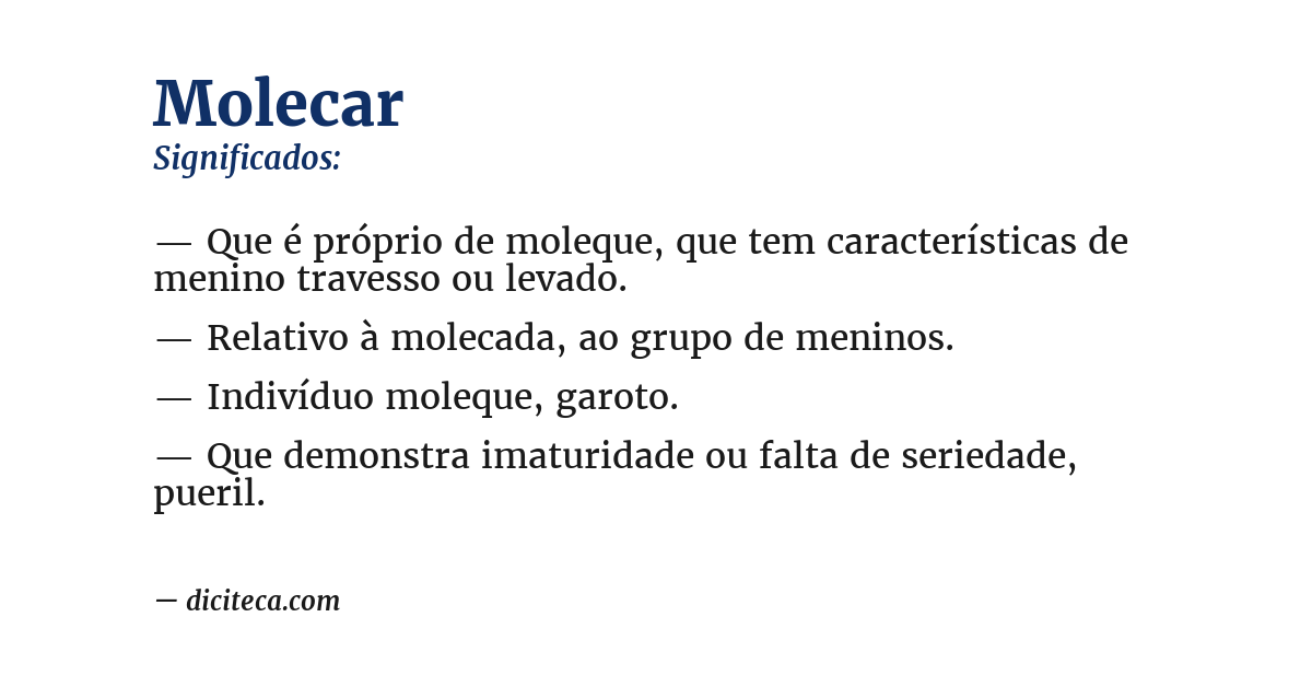 Significado de molecar