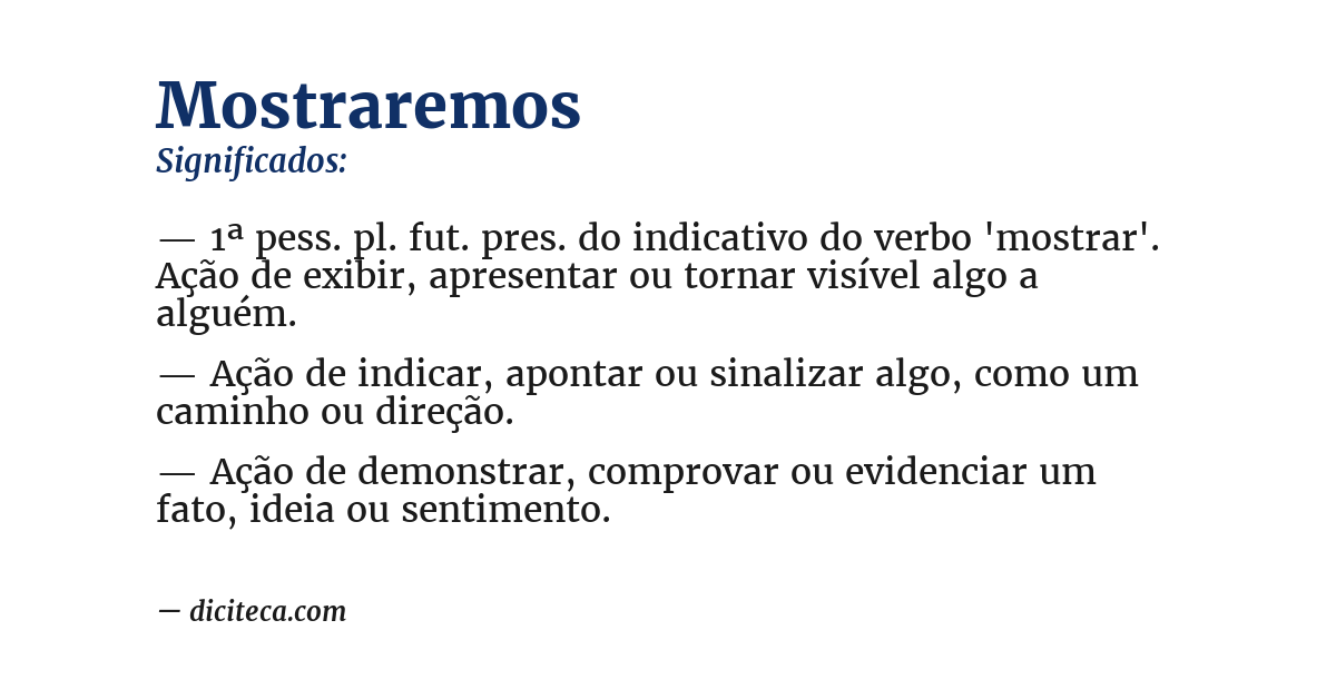 Significado de mostraremos