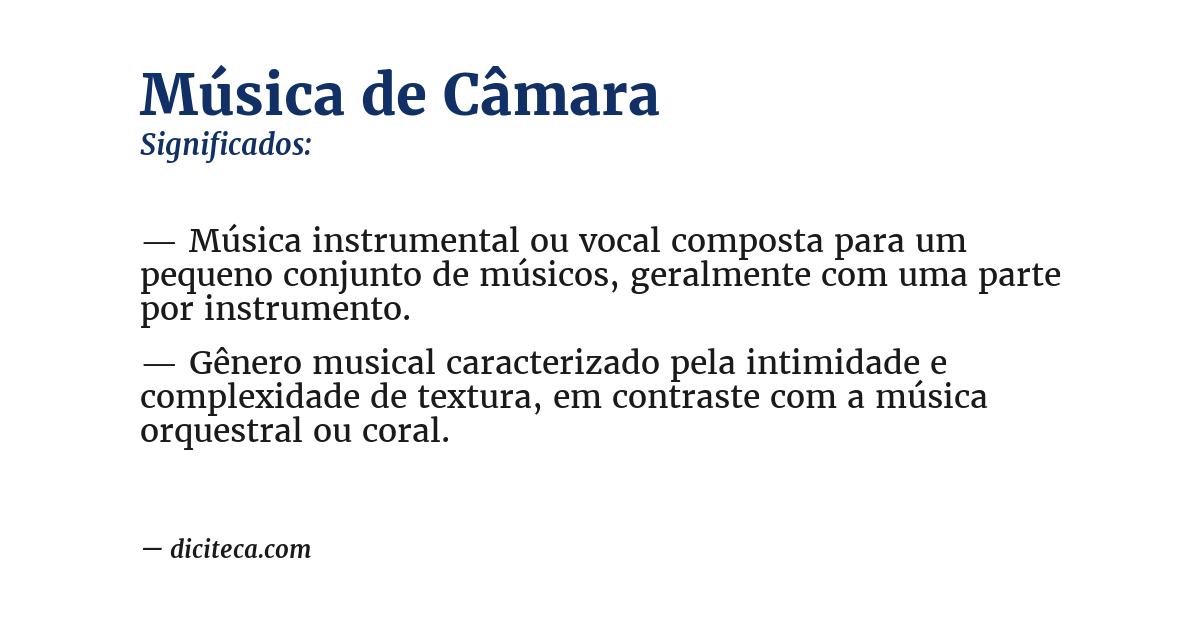 Significado de música de câmara