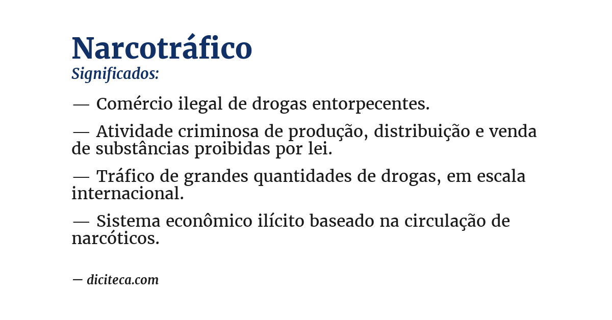 Significado de narcotráfico