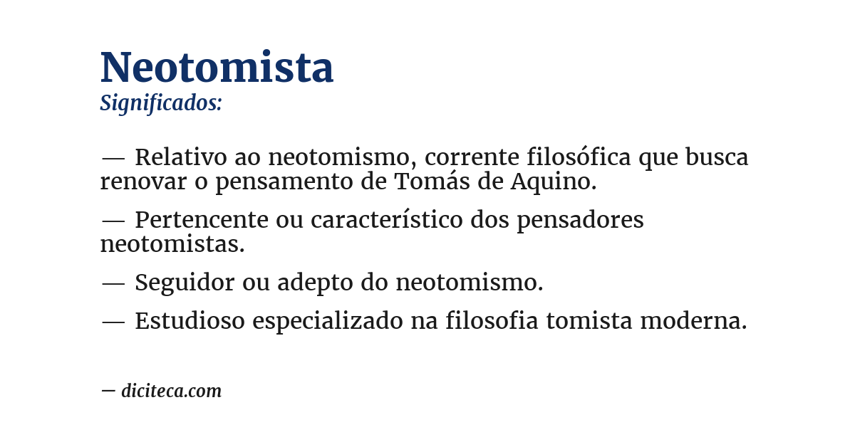 Significado de neotomista