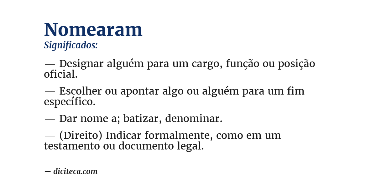 Significado de nomearam