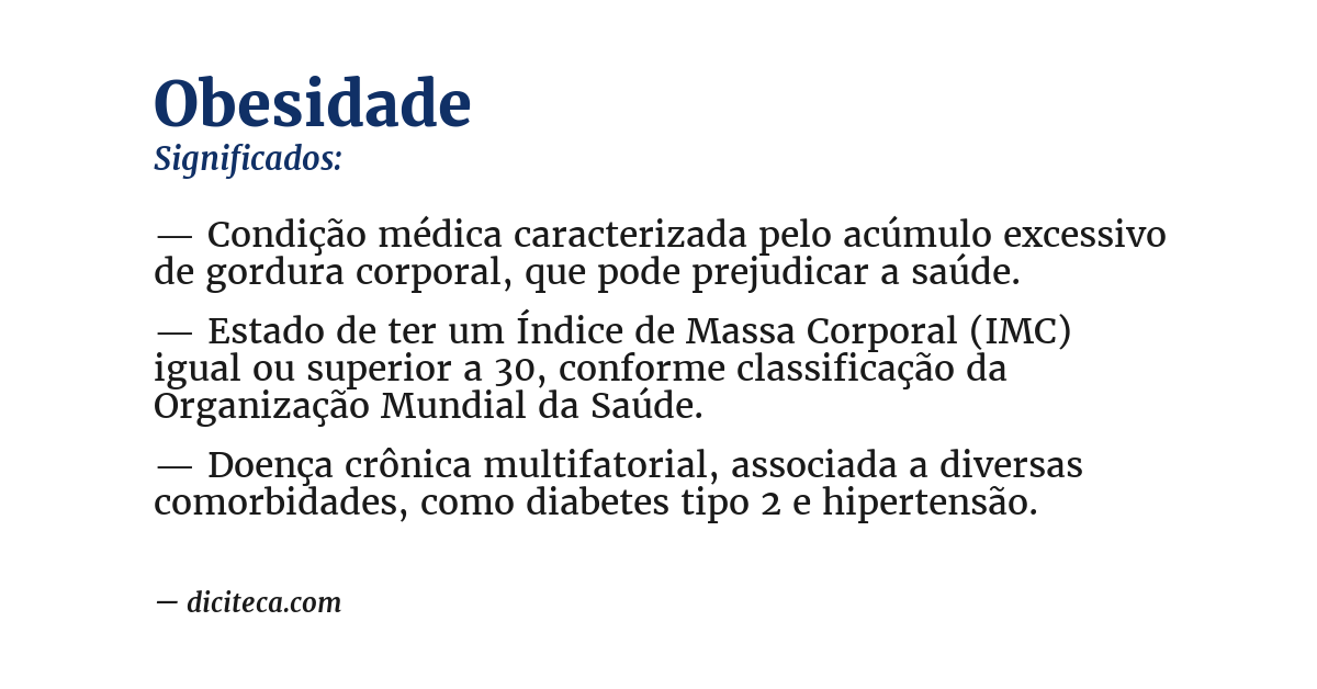 Significado de obesidade