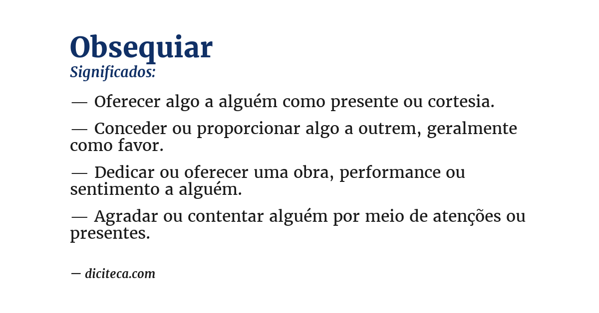 Significado de obsequiar