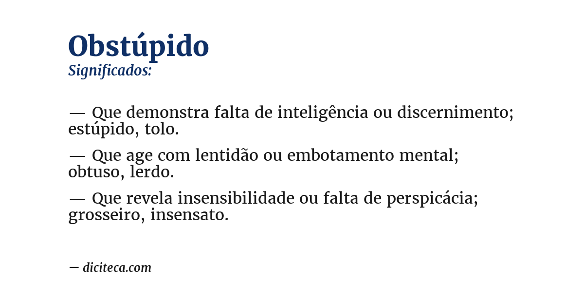 Significado de obstúpido