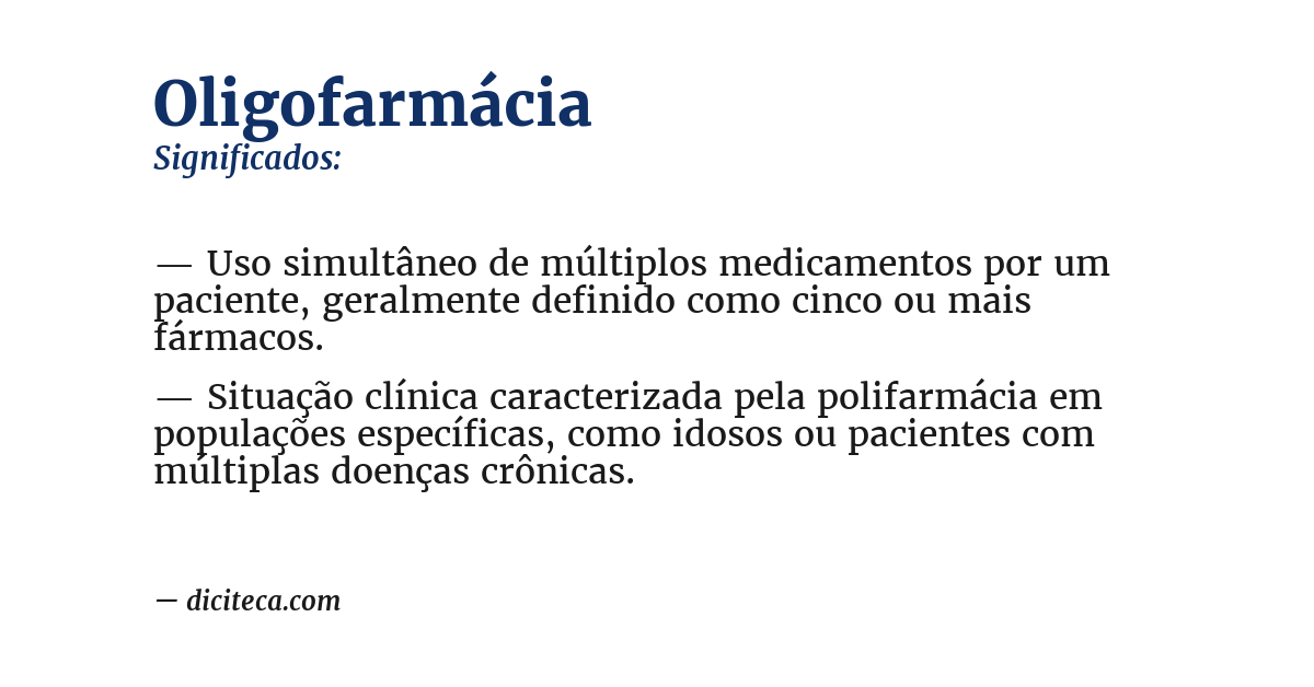 Significado de oligofarmácia