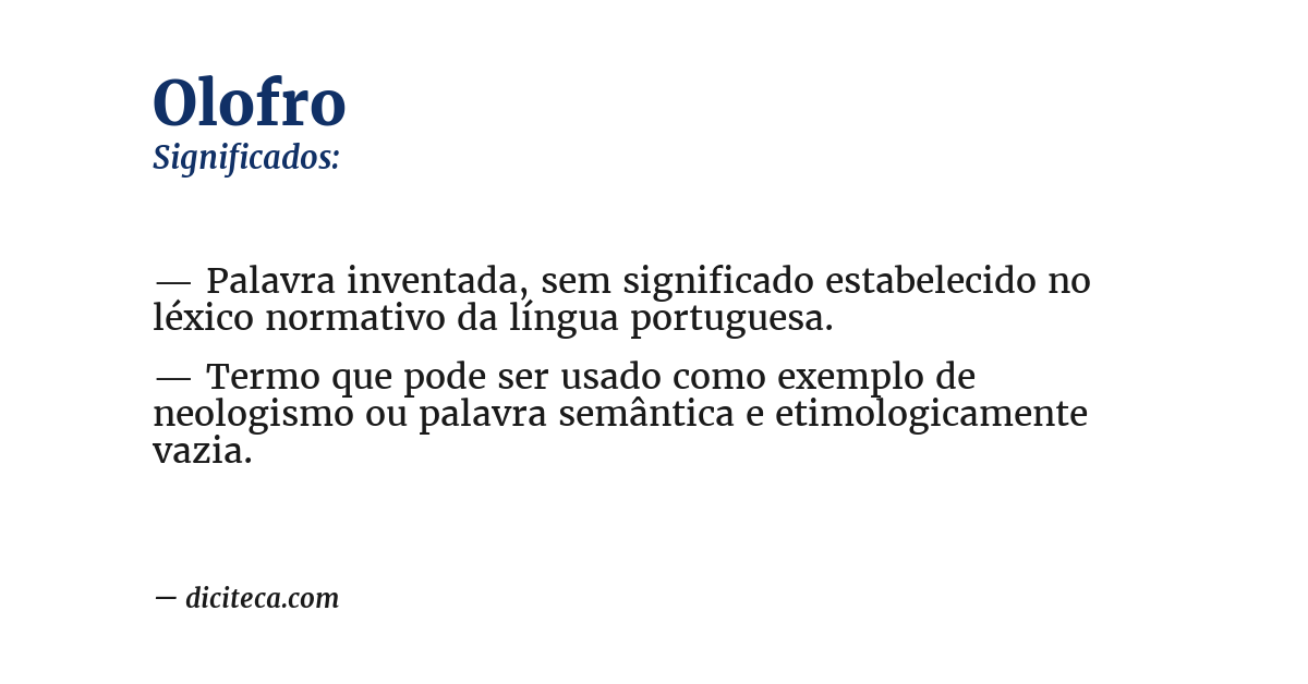 Significado de olofro