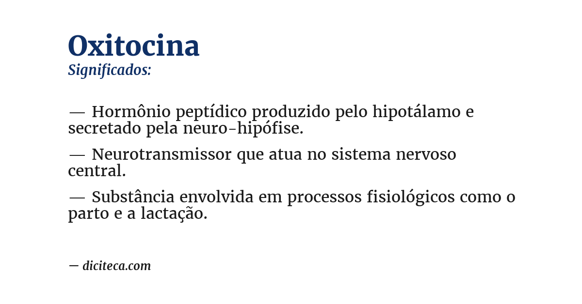 Significado de oxitocina