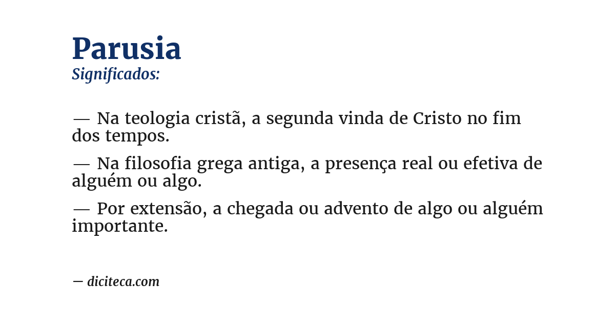 Significado de parusia