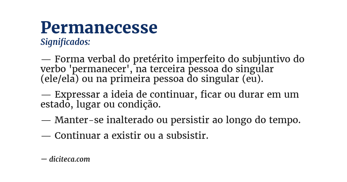 Significado de permanecesse