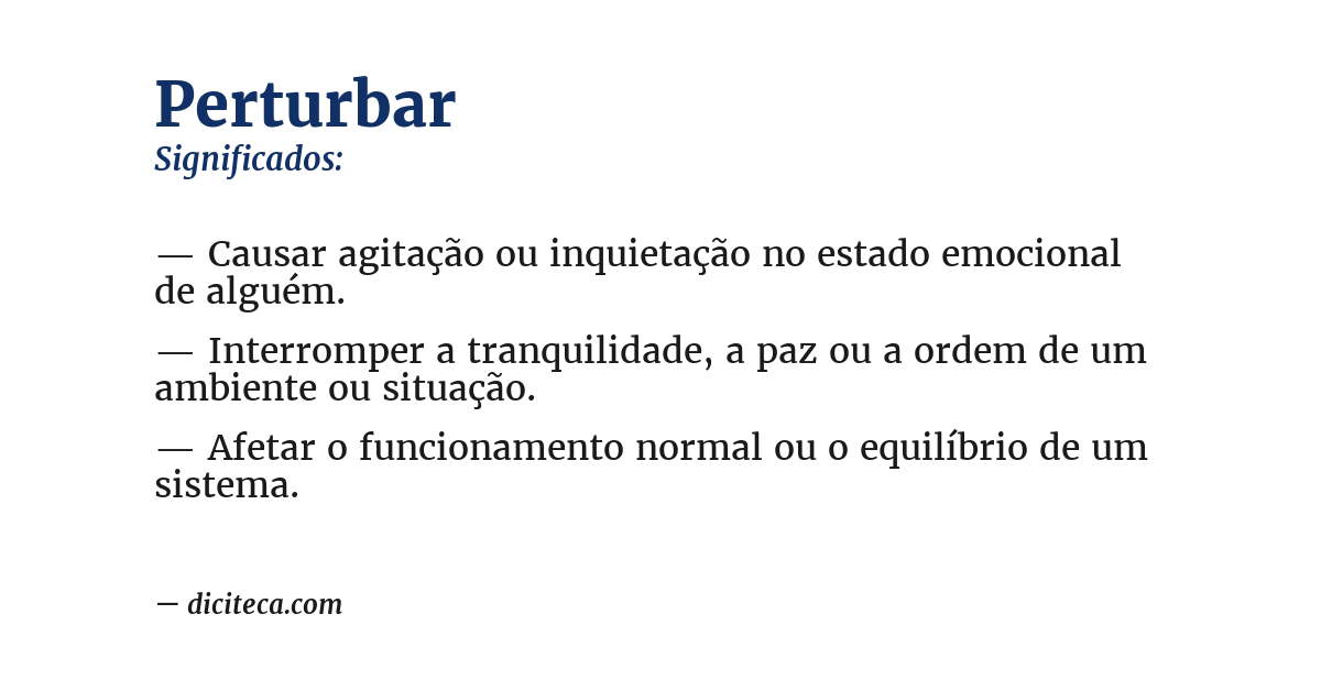 Significado de perturbar