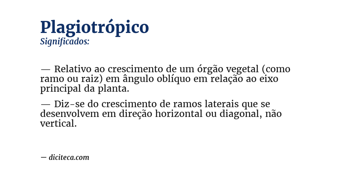 Significado de plagiotrópico
