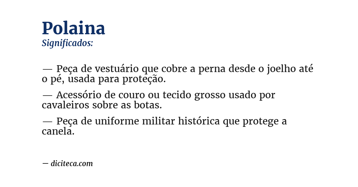 Significado de polaina