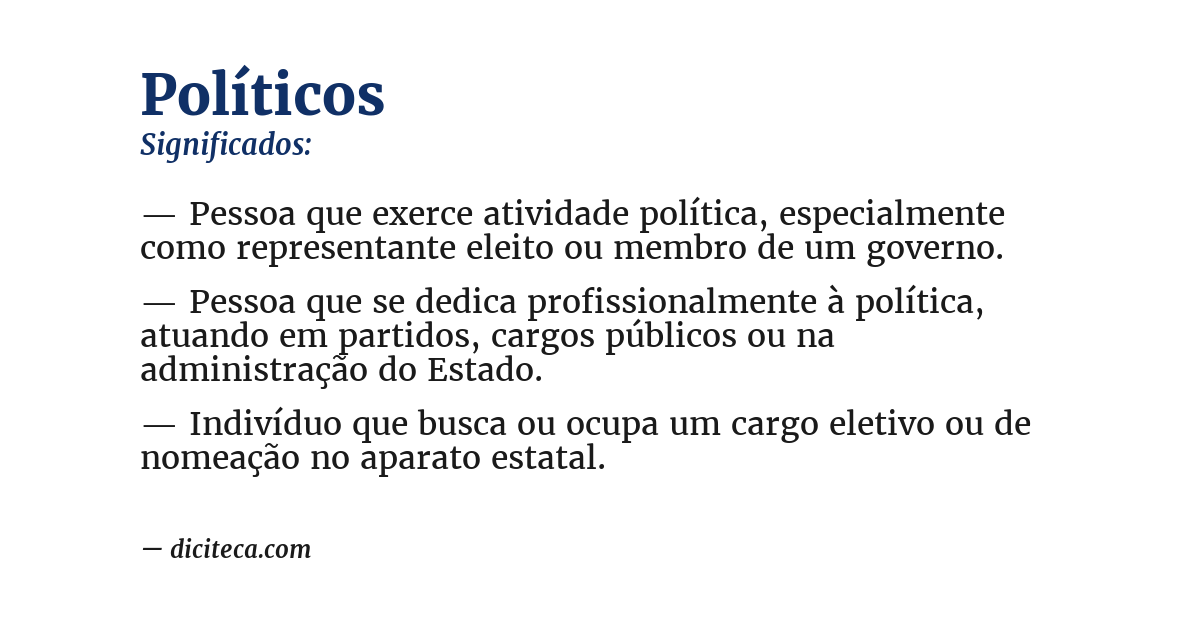 Significado de políticos