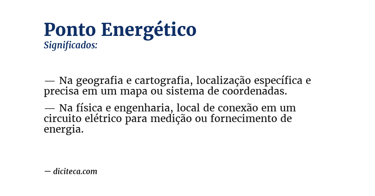 Significado de ponto energético