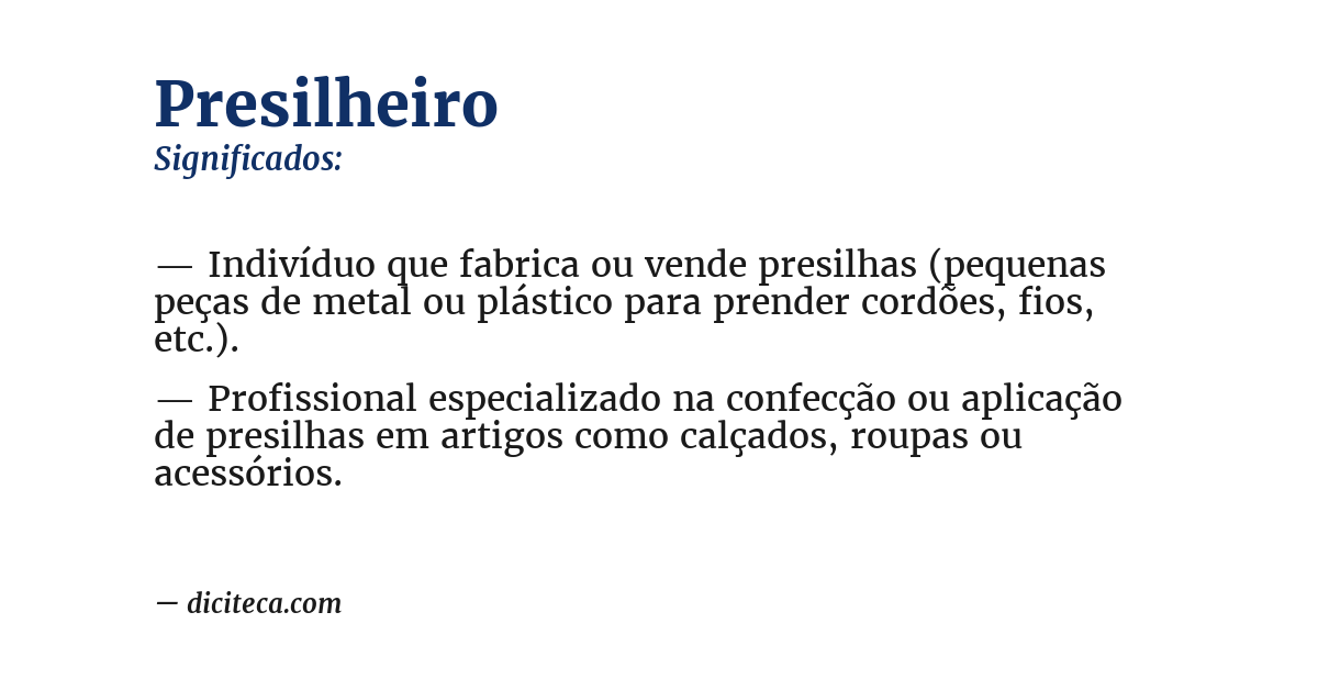 Significado de presilheiro