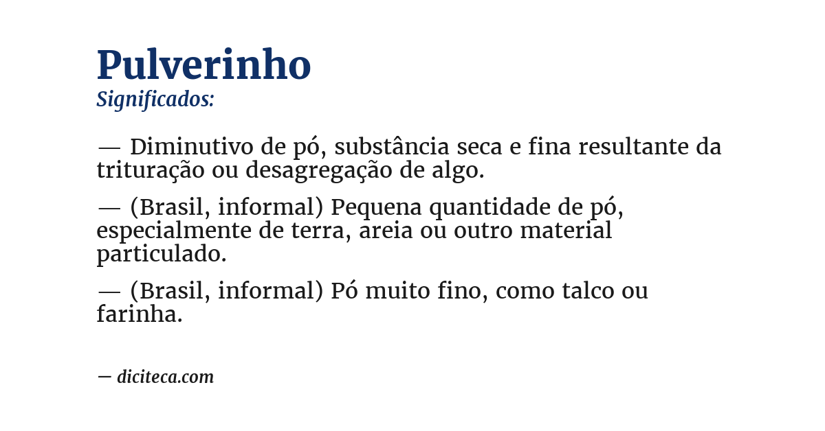 Significado de pulverinho