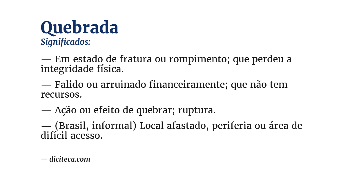 Significado de quebrada