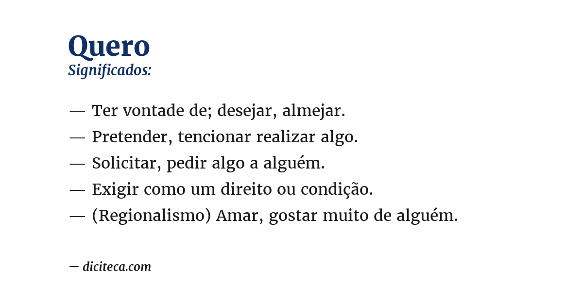 Significado de quero