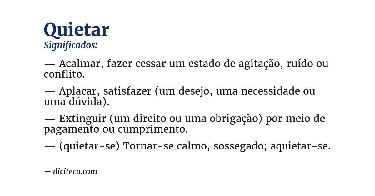 Significado de quietar