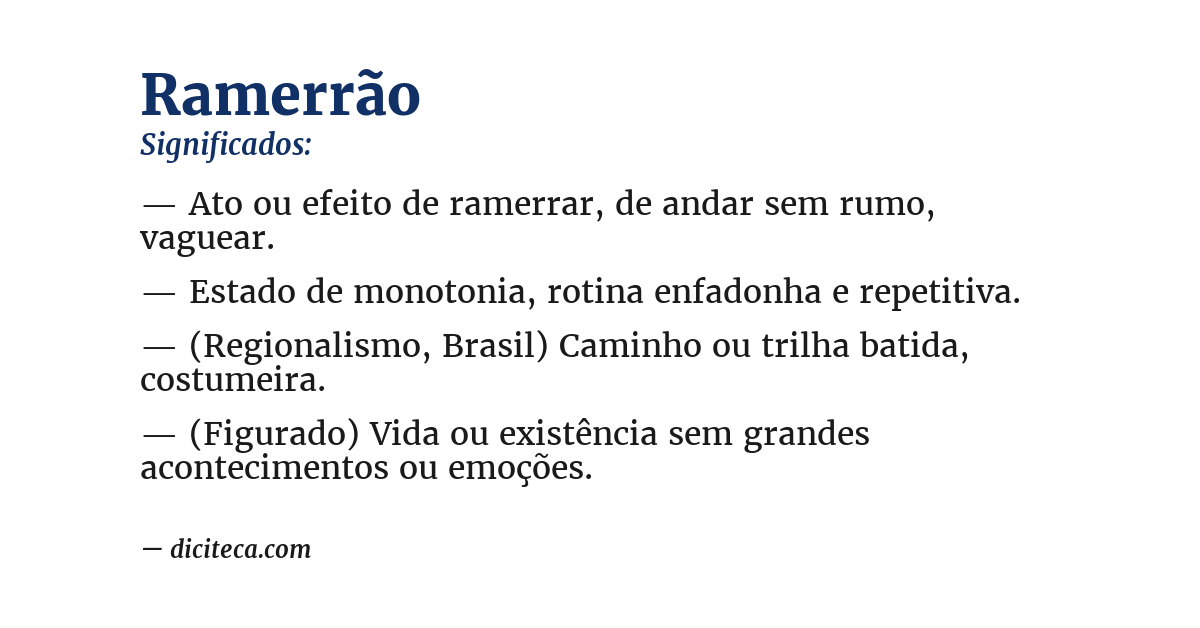 Significado de ramerrão