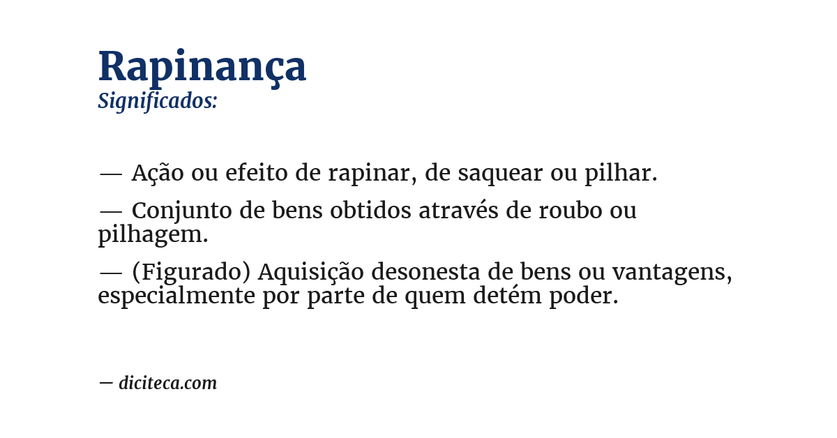 Significado de rapinança