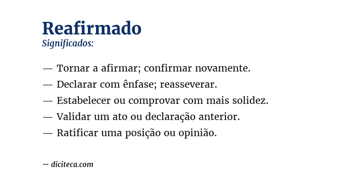 Significado de reafirmado
