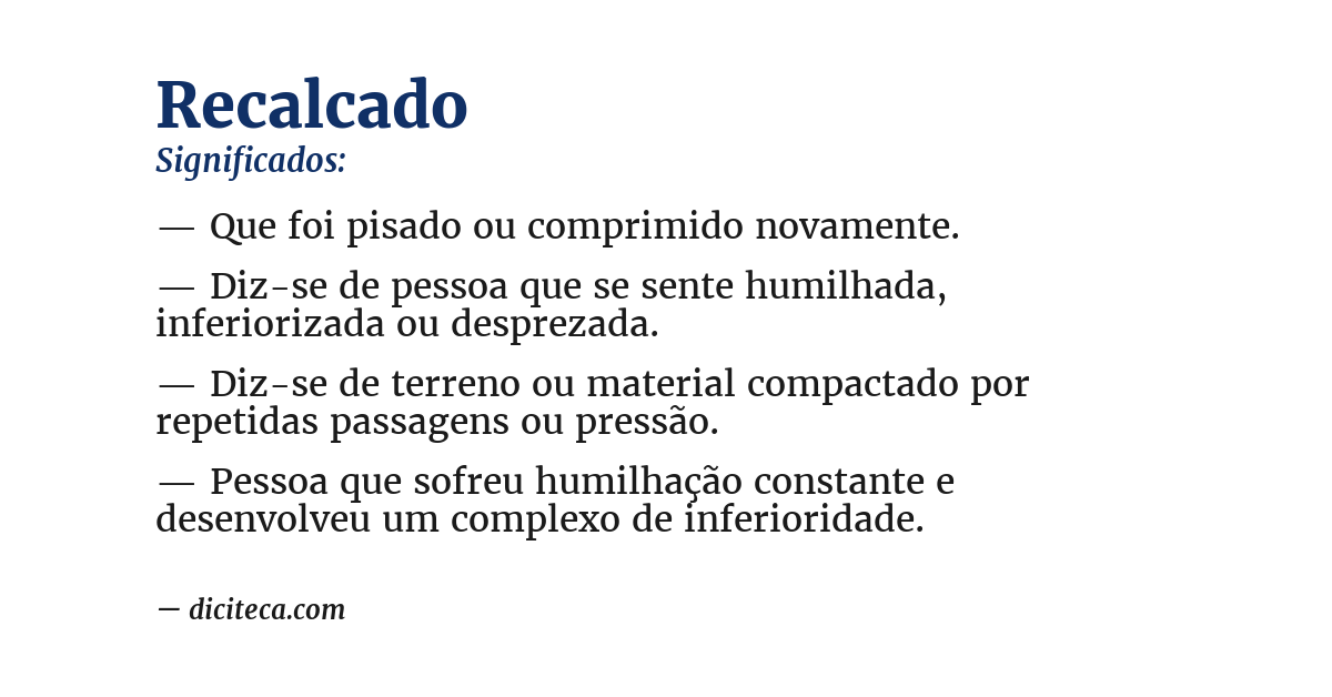 Significado de recalcado