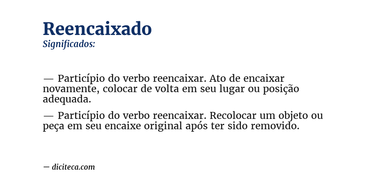 Significado de reencaixado