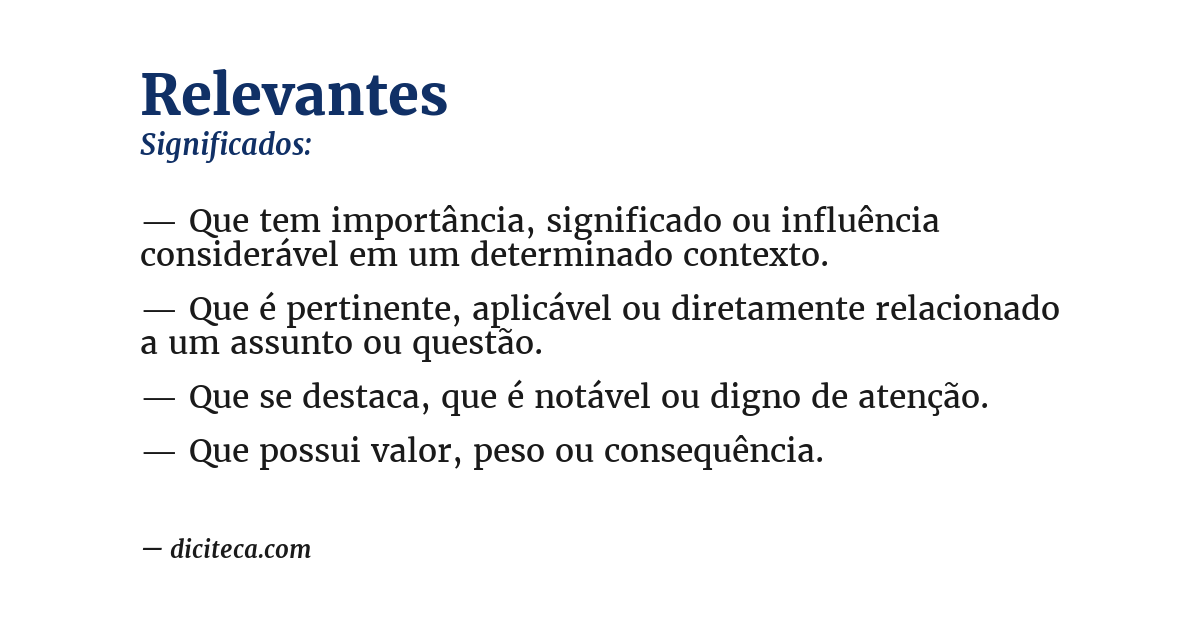 Significado de relevantes
