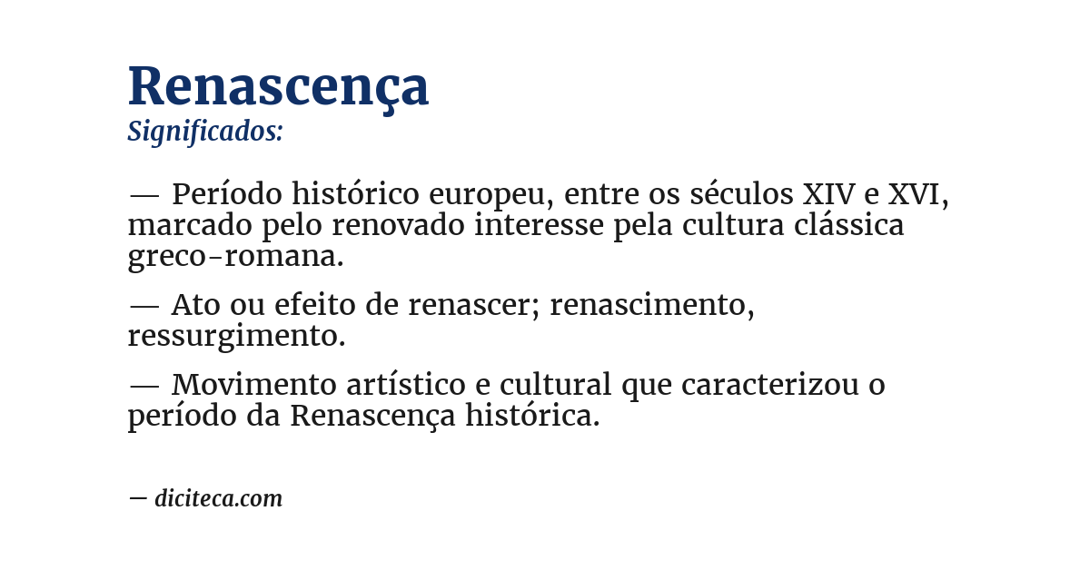 Significado de renascença