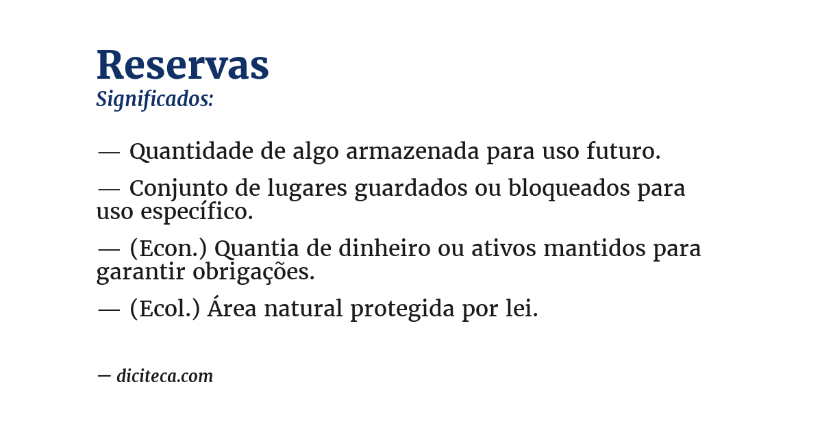 Significado de reservas