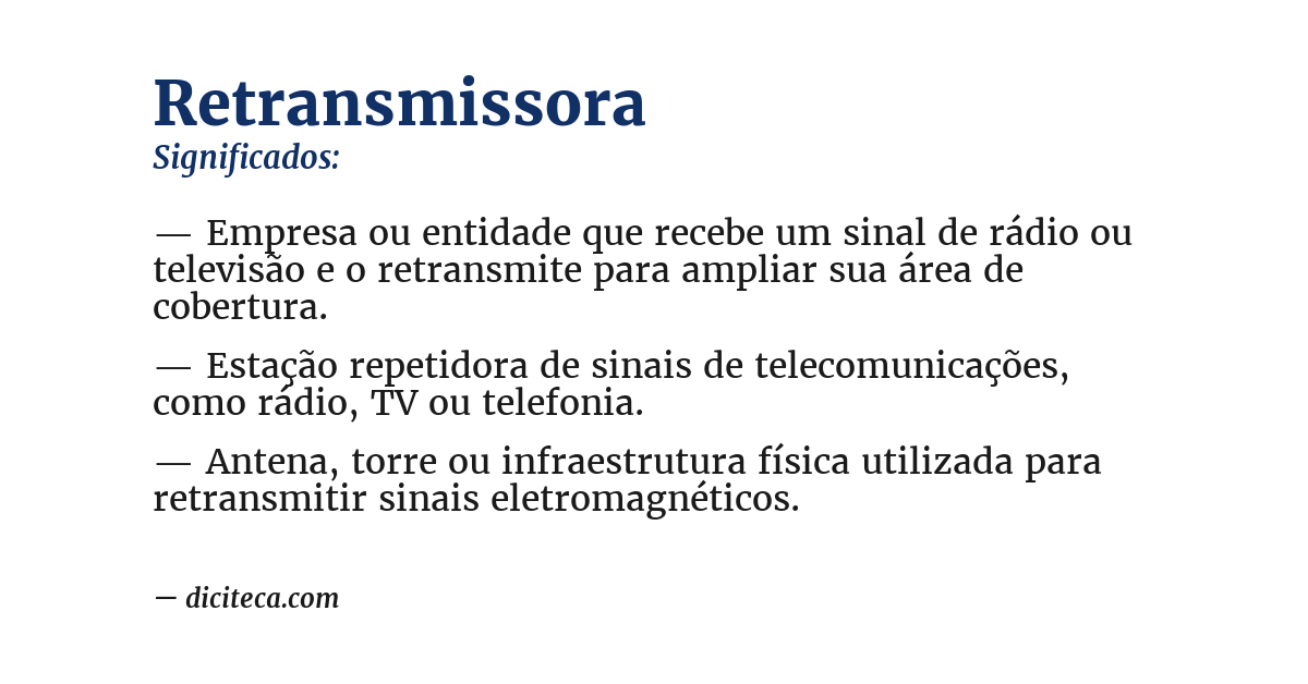 Significado de retransmissora