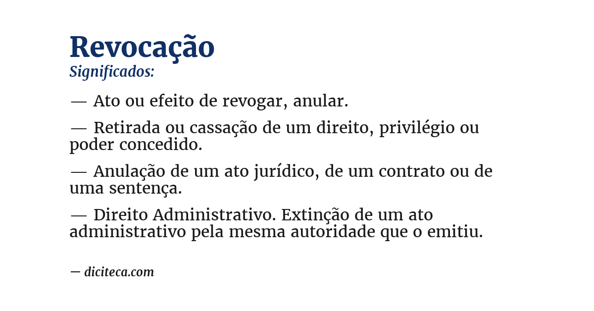 Significado de revocação