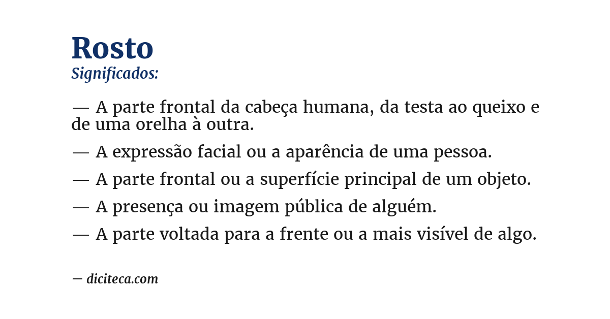 Significado de rosto