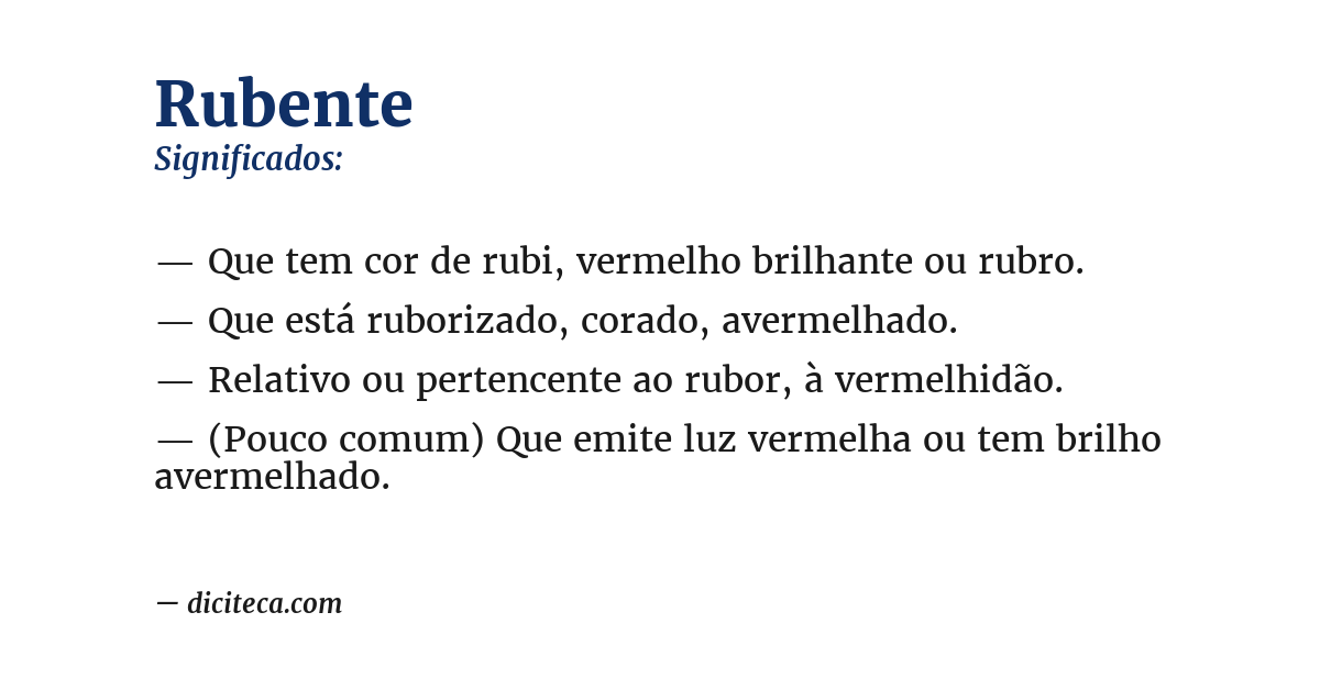 Significado de rubente