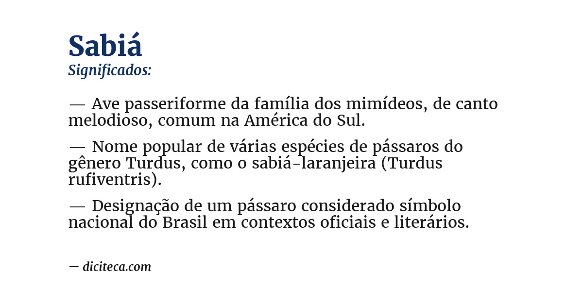 Significado de sabiá