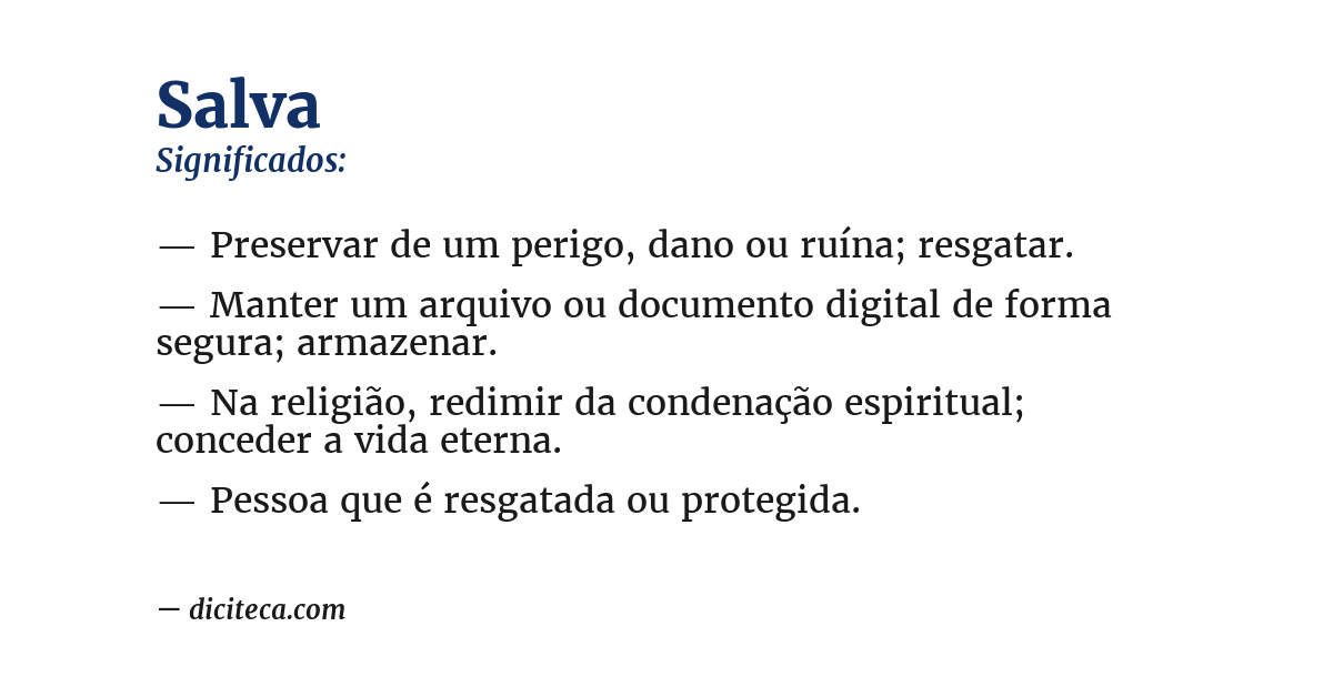 Significado de salva