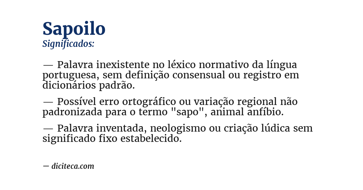 Significado de sapoilo