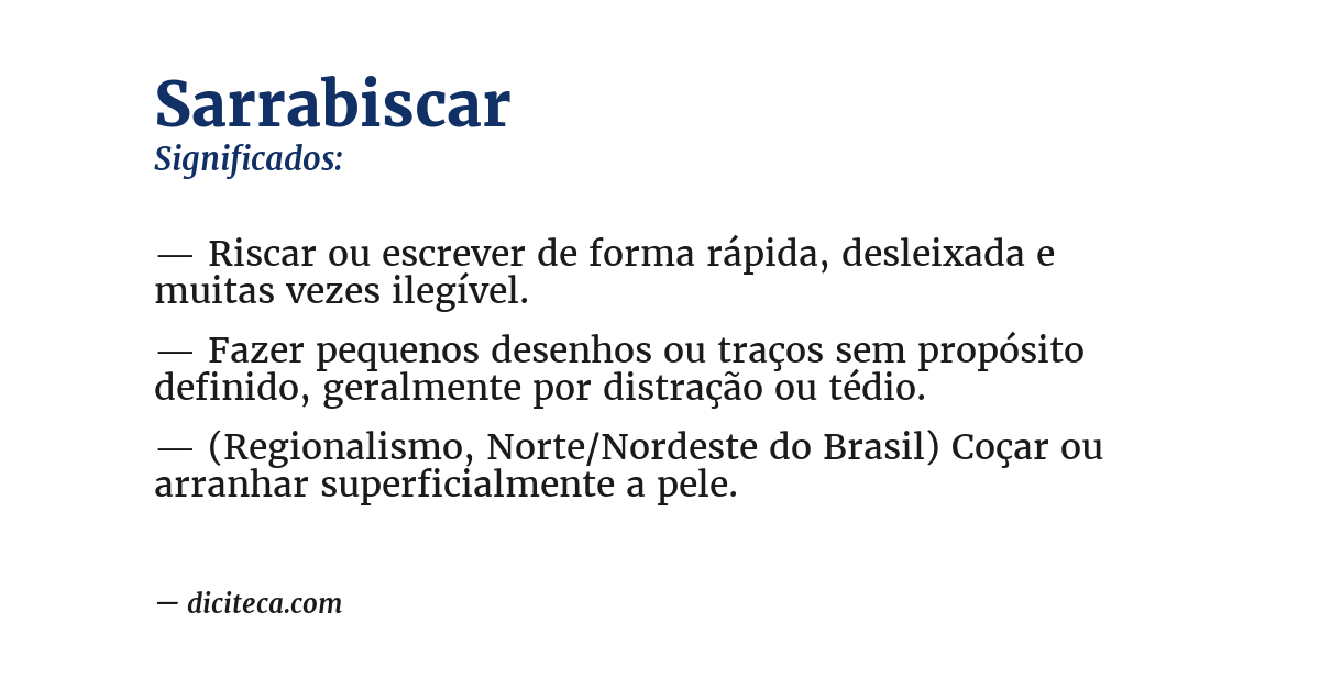 Significado de sarrabiscar