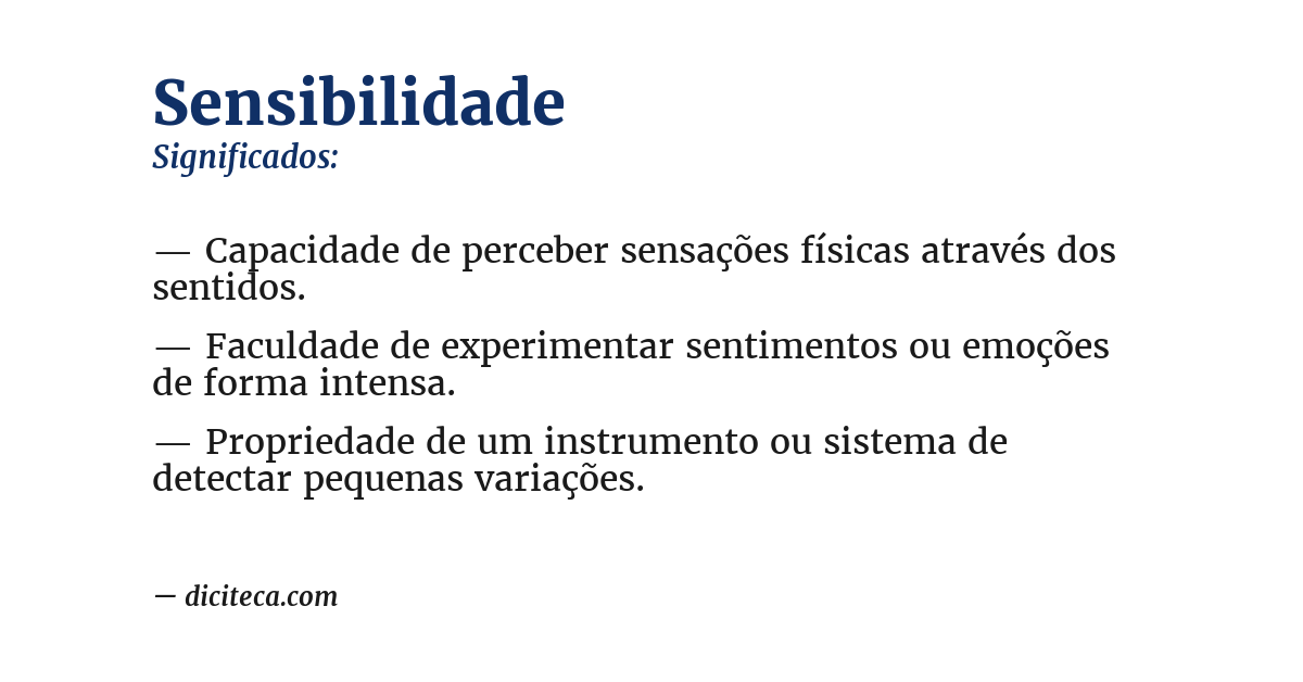 Significado de sensibilidade